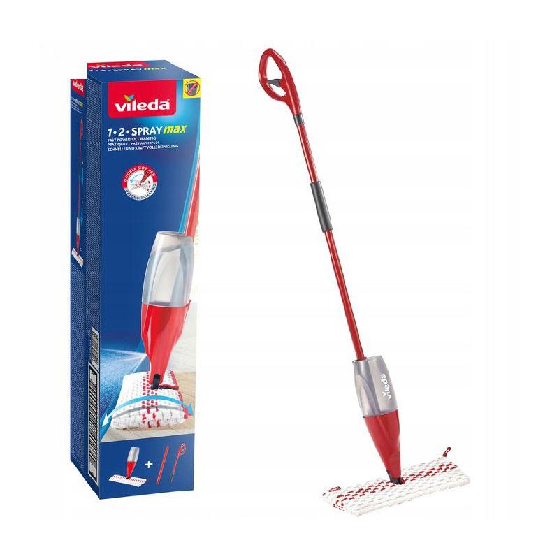 Vileda 1-2 Max Spray mop with Tank for Wet Cleaning of Tiles, parquet and  Laminate, Multicolor