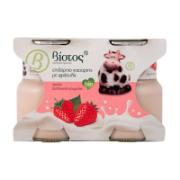 Biotos Bio Επιδόρπιο Γιαουρτιού με Γεύση Φράουλα 2x125 g