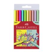 Faber-Castell 5 Neon Μαρκαδόροι Ζωγραφικής & 5 Παστέλ Μαρκαδόροι Ζωγραφικής CE 