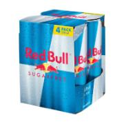 Red Bull Ενεργειακό Ποτό χωρίς Ζάχαρη Συσκευασία 4x250 ml