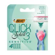 Bic Click Soleil Sensitive Ανταλλακτικές Κεφαλές Ξυρίσματος Τριών Λεπίδων 4 Τεμάχια