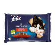 Felix Πλήρης Τροφή για Γάτες Σακουλάκι με Ποικιλία (2x Βοδινό 2x Κοτόπουλο) 4x85 g