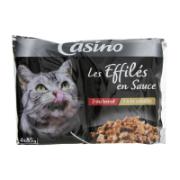 Casino Υγρή Τροφή για Γάτες Φιλετάκια από 2 Βοδινό & 2 Φιλετάκια από Πουλερικά σε Σάλτσα 4x85 g
