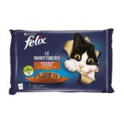 Felix Πλήρης Τροφή για Γάτες  Σακουλάκι με Ποικιλία (2x Κουνέλι 2x Αρνί)  4x85 g 
