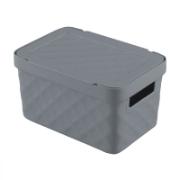 Ordinett Box with Plastic Lid Dark Grey 4.5 L