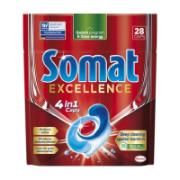 Somat Excellence 4in1 Απορρυπαντικό Πλυντηρίου Πιάτων Ταμπλέτες 28 Τεμάχια 484.4 g 
