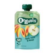 Organix Bio Πουρές Φρούτων Μήλο, Ροδάκινο & Μάνγκο +12 Μηνών 100 g 