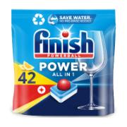 Finish Powerball Ultimate All in 1 Λεμόνι Απορρυπαντικό Πλυντηρίου Πιάτων Ταμπλέτες 42 Τεμάχια 672 g