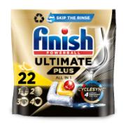 Finish Ultimate Plus All in 1 Απορρυπαντικό Πλυντηρίου Πιάτων σε Μορφή Κάψουλας Λεμόνι 22 Τεμάχια 268.4 g