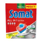 Somat Mega All-in-1 Extra Απορρυπαντικό Πλυντηρίου Πιάτων Λεμόνι-Λάιμ 76 Ταμπλέτες 1337.6 g 
