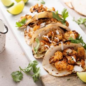 Tacos with spicy roasted cauliflower
