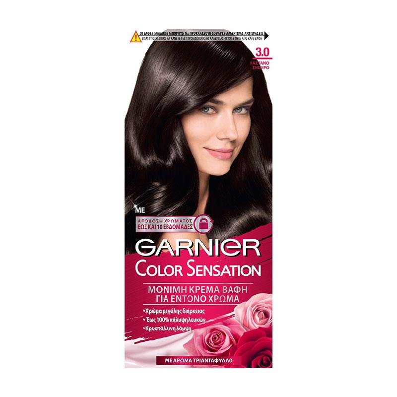 Garnier Color Sensation Permanent Hair Dye Dark Brown Νο.3 112 ml