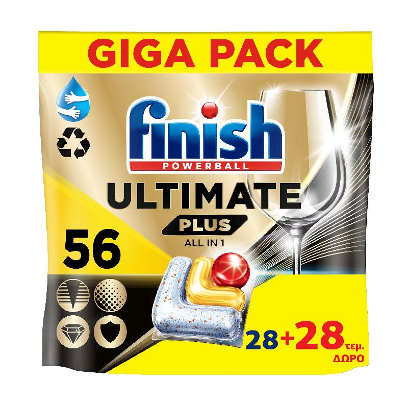 Finish Ultimate Plus All in 1 Lemon Giga Pack 28+28 Free Pieces