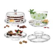 Palladio Footed Cake Plate with Dome Plus Shockproof and Safety Ring 31 cm