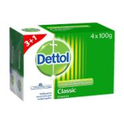 Dettol Bar Soap Classic 100 g 3+1 Free
