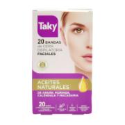 Taky 20 Wax Strips for Facial Hair Removal