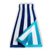 Restmor Beach Towel Reversible Stripe Blue 165x83 cm