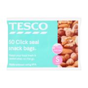 Tesco Click & Seal Small Snack Bags 50 Pieces