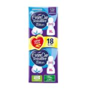 Everyday Sensitive with Cotton XL Sanitary Pads 18 Pieces