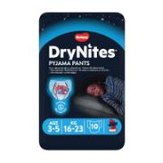 Huggies Dry Nites Pyjama Pants Absorbent Night Diapers 3-5 Age 16-23 Kg 10 Pieces 