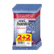 Wet Hankies Antibacterial Wet Wipes for the Hands 4x15 Pieces 2+2 Free