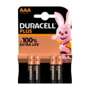 Duracell Plus Alkaline Battery AAA4 1.5 V 4 Pieces