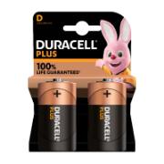 Duracell Plus Alkaline Battery D2 1.5V 2 Pieces