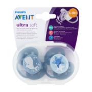 Philips Avent Ultra Soft Soother x2 Pack 6-18 Months