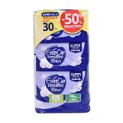 Everyday Sensitive with Cotton Super Ultra Plus Sanitary Pads 30 Pieces
