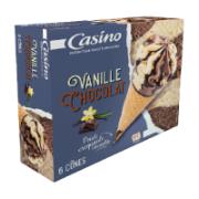 Casino 6 Vanilla Chocolate Cone Ice Creams 431 g