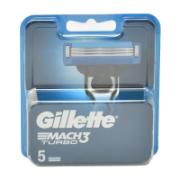Gillette Mach 3 Turbo Shaving Blades Refills 5 Pieces 