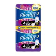 Always Platinum 4 Secure Night Comfort & Protection 10 Ultra Pads 