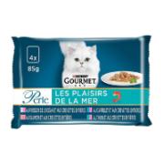 Purina Gourmet Ολοκληρωμένη Τροφή για Ενήλικες Γάτες Ποικιλία από Φιλετάκια Θαλασσινά σε Σάλτσα 4x85 g