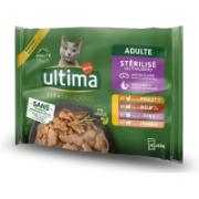 Ultima Ολοκληρωμένη Τροφή για Ενήλικους Γάτους Κοτόπουλο, Βοδινό, Γαλοπούλα & Αρνί 4x85 g