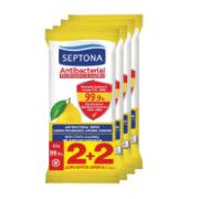Septona Antibacterial Wipes With Ethyl Alcohol with Lemon Fragrance 15 Pieces 2+2 Free