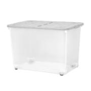 Wham Wheel Clear Box with Wheels & Cool Gray Folding Lid 80 L