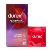 Durex Sensitive Extra Lube Λεπτά Προφυλακτικά 12 Τεμάχια CE