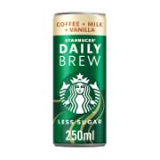 Starbucks Daily Brew Milk Drink with Starbucks® Arabica Coffee with Vanilla Flavour 250 ml