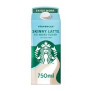 Starbucks Skinny Latte No Added Sugar Chilled Coffee 750 ml