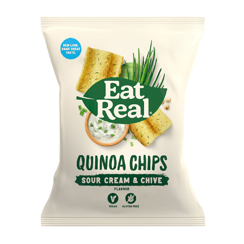 Eat Real Quinoa Chips with Sour Cream & Chives Flavour 30 g. Crisps, Sn...